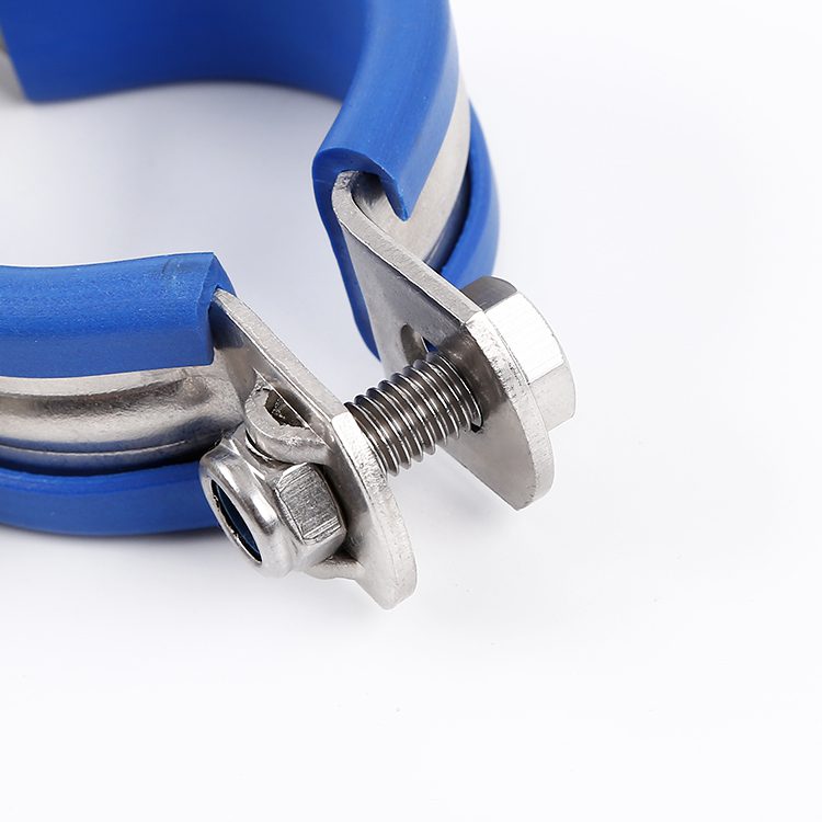 Pipe support with plastic protective part