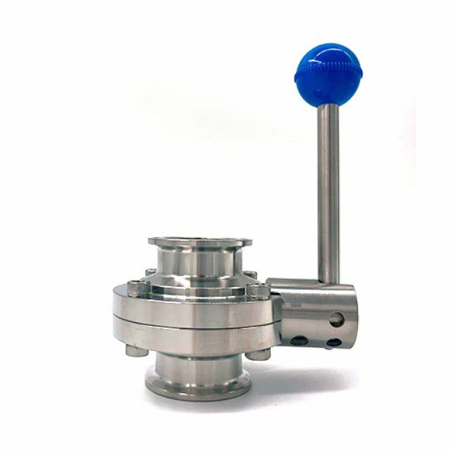Sanitary clamped butterfly valve